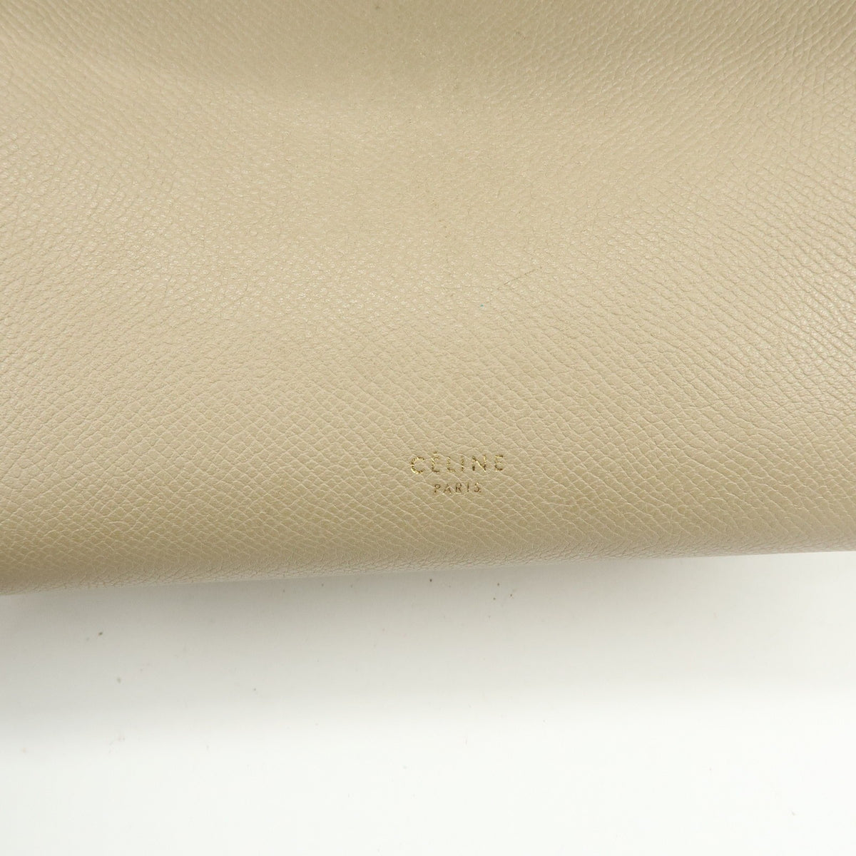 Celine Belt Textured Leather, Beige, Leather, Handbag