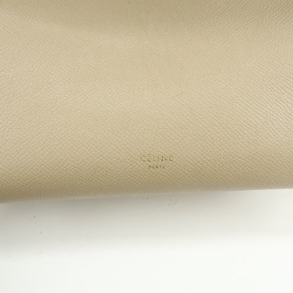 Celine Belt Textured Leather, Beige, Leather, Handbag