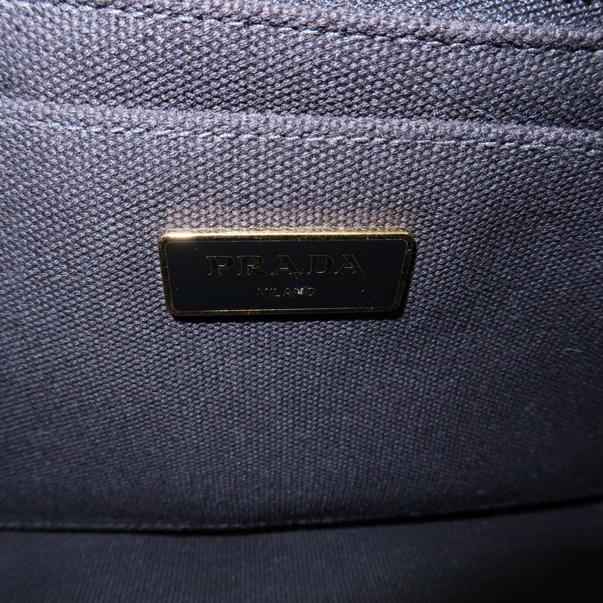 Prada Canapa Canvas, Black, Canvas, Tote Bag