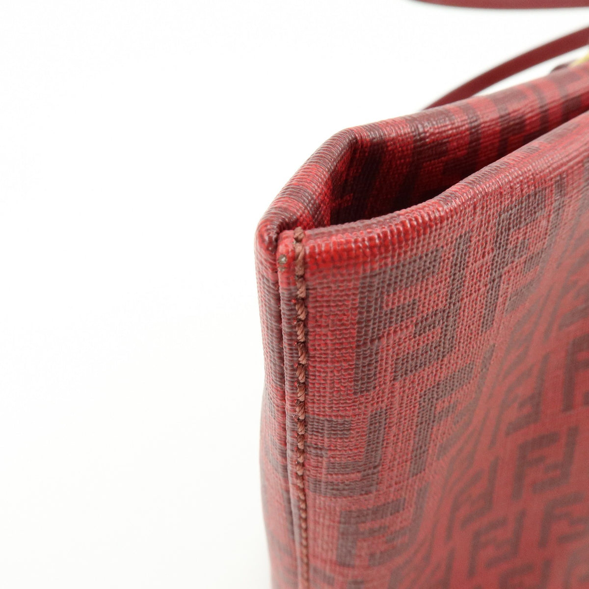 Fendi Superstar Zucchino Coated Canvas, Red, PVC, Tote Bag
