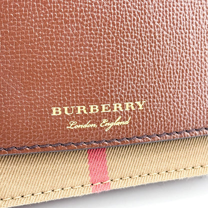 Burberry Folding Vintage Check Canvas and Leather, Brown, Leather, Wallet
