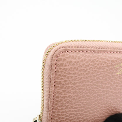 Gucci Swing Zip Around Leather, Pink, Leather, Wallet