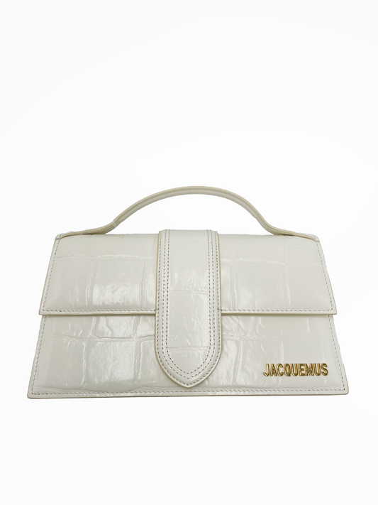 Jacquemus Le Bambinou Flap Shoulder Bag Padded Leather, WHITE, LEATHER, Travel bag
