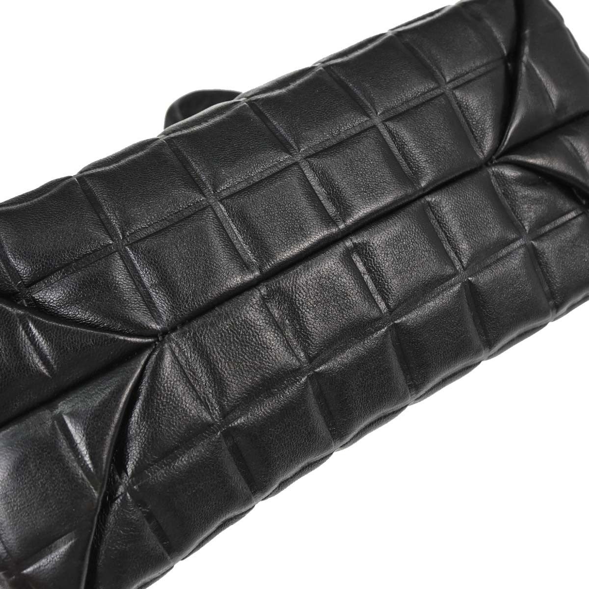 Chanel Chocolate Bar Frame Quilted Lambskin, Black, Leather, Shoulder Bag
