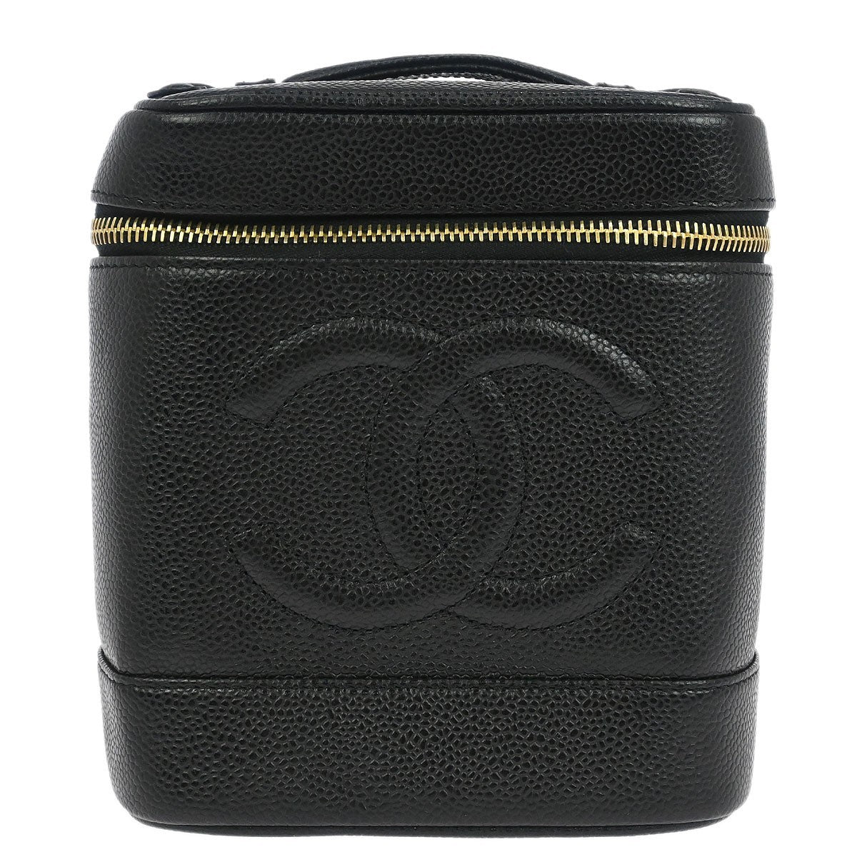 Chanel Vintage Timeless Cosmetic Case Caviar, Black, Leather, Handbag