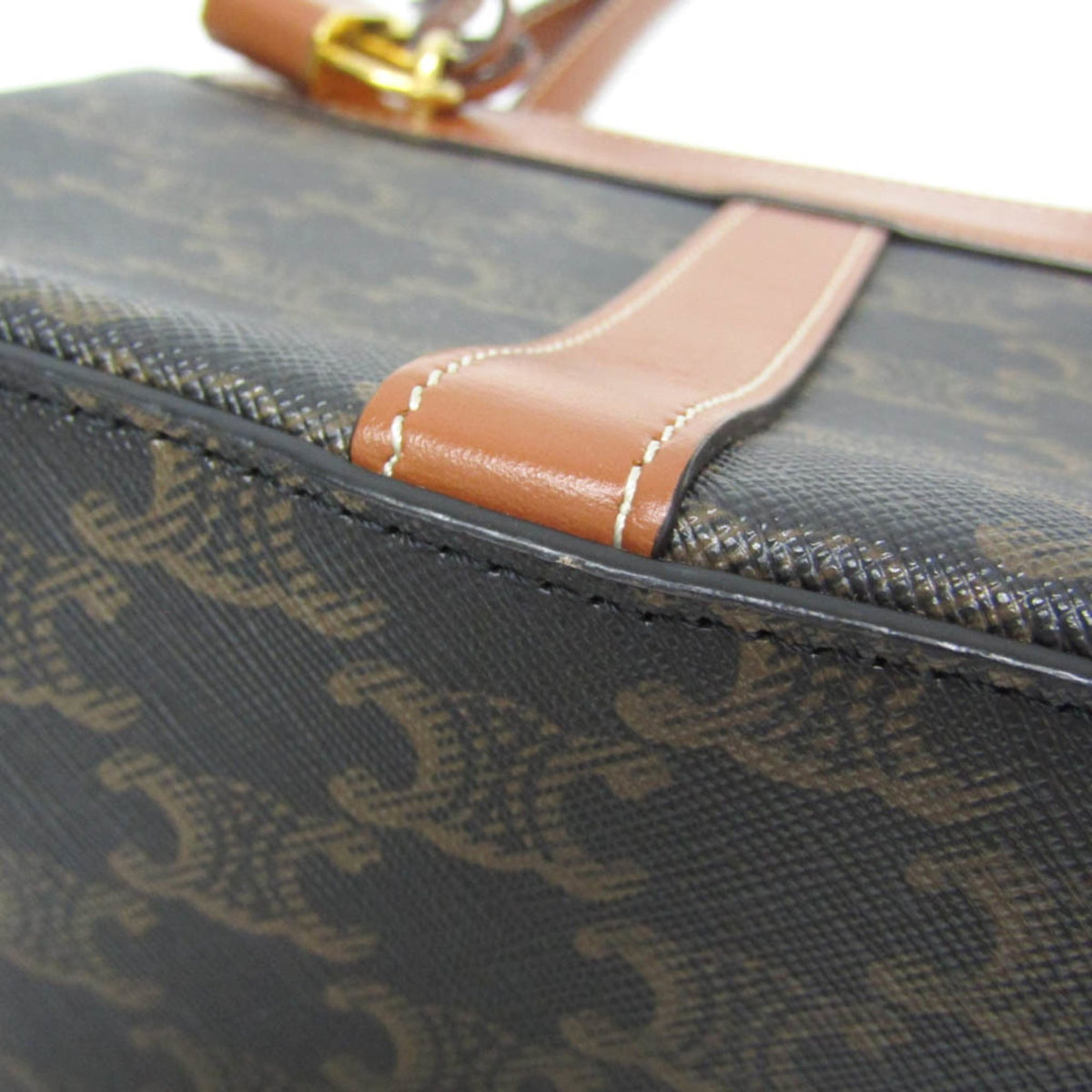 Celine Teen Cabas De France Triomphe Coated Canvas, Brown, Canvas, Handbag