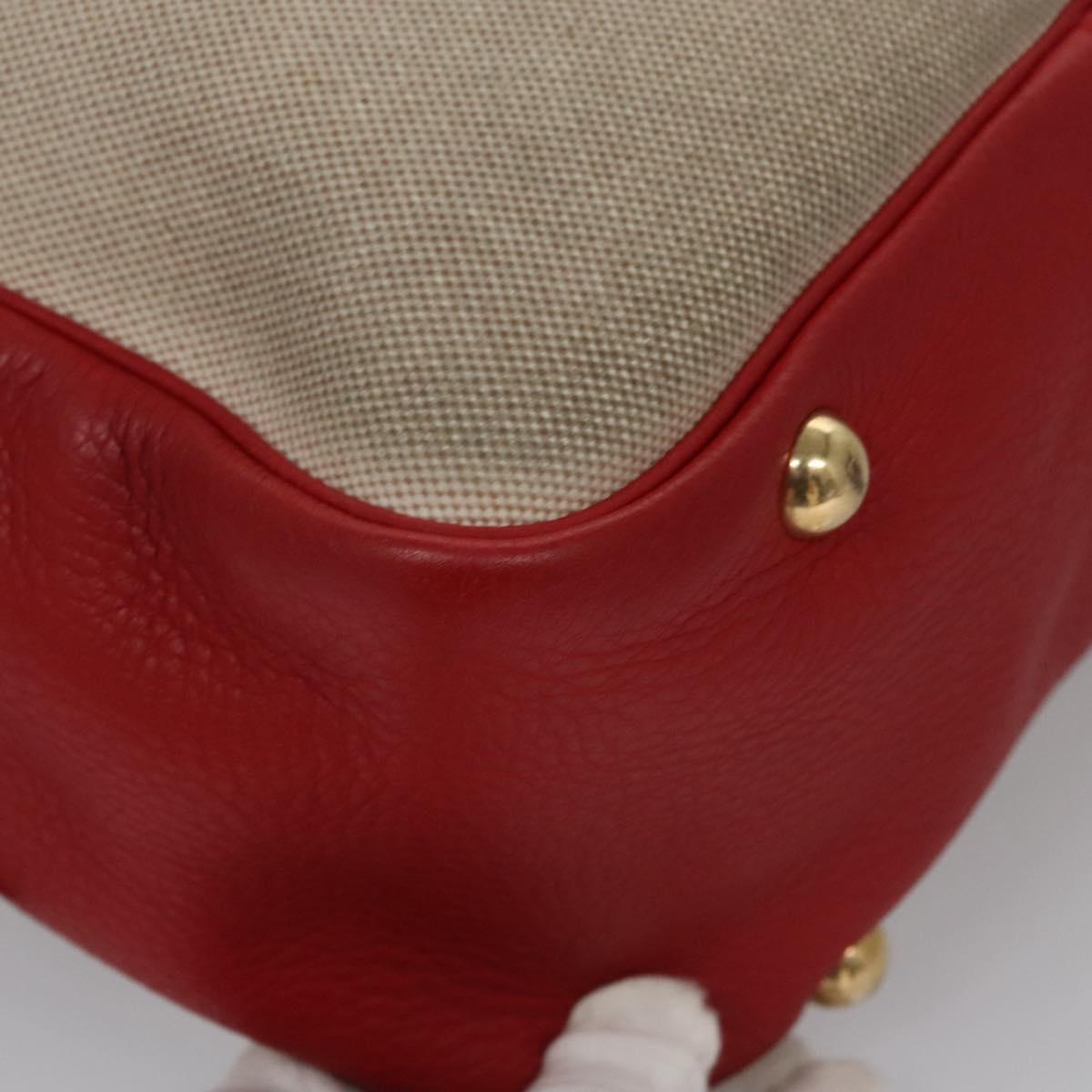 Hermes Victoria Messenger Toile with Leather, Beige, Canvas, Crossbody bag
