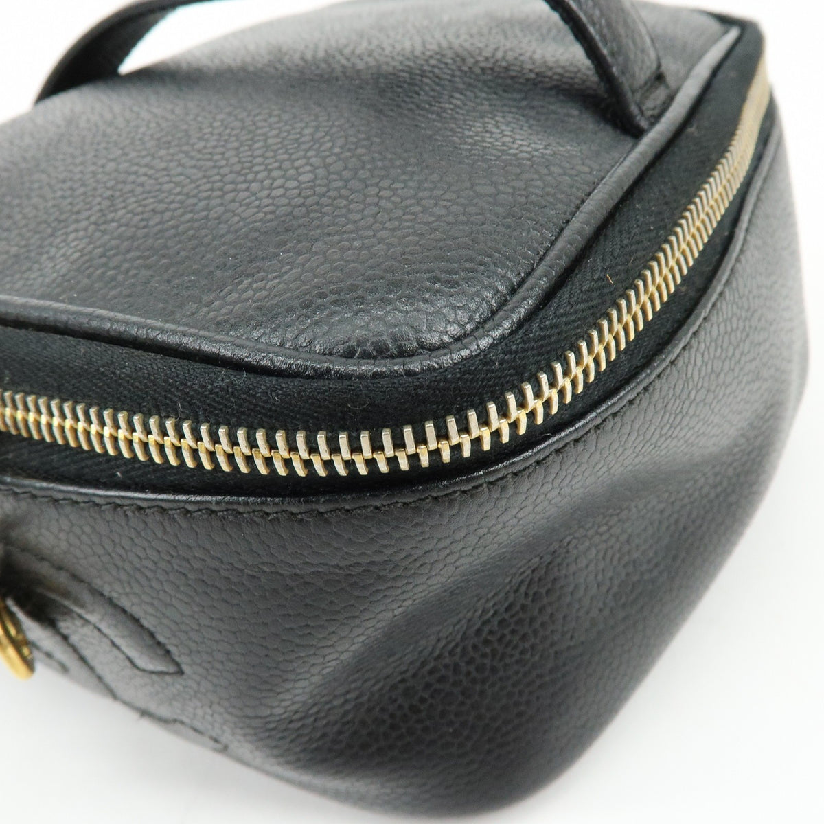 Chanel Vintage Timeless Cosmetic Case Caviar, Black, Leather, Clutch