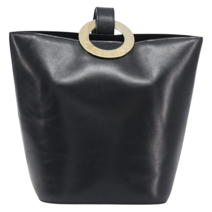 Celine Shoulder bag circle logo Leather, Black, Leather, Shoulder Bag