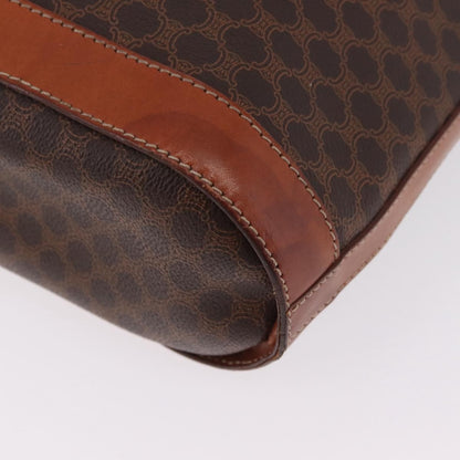Celine Vintage Macadam Shopper Coated Canvas, Brown, Canvas, Tote Bag