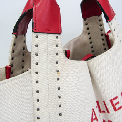 Valentino Garavani Atelier 01 Studded Canvas, Red, Canvas, Tote Bag