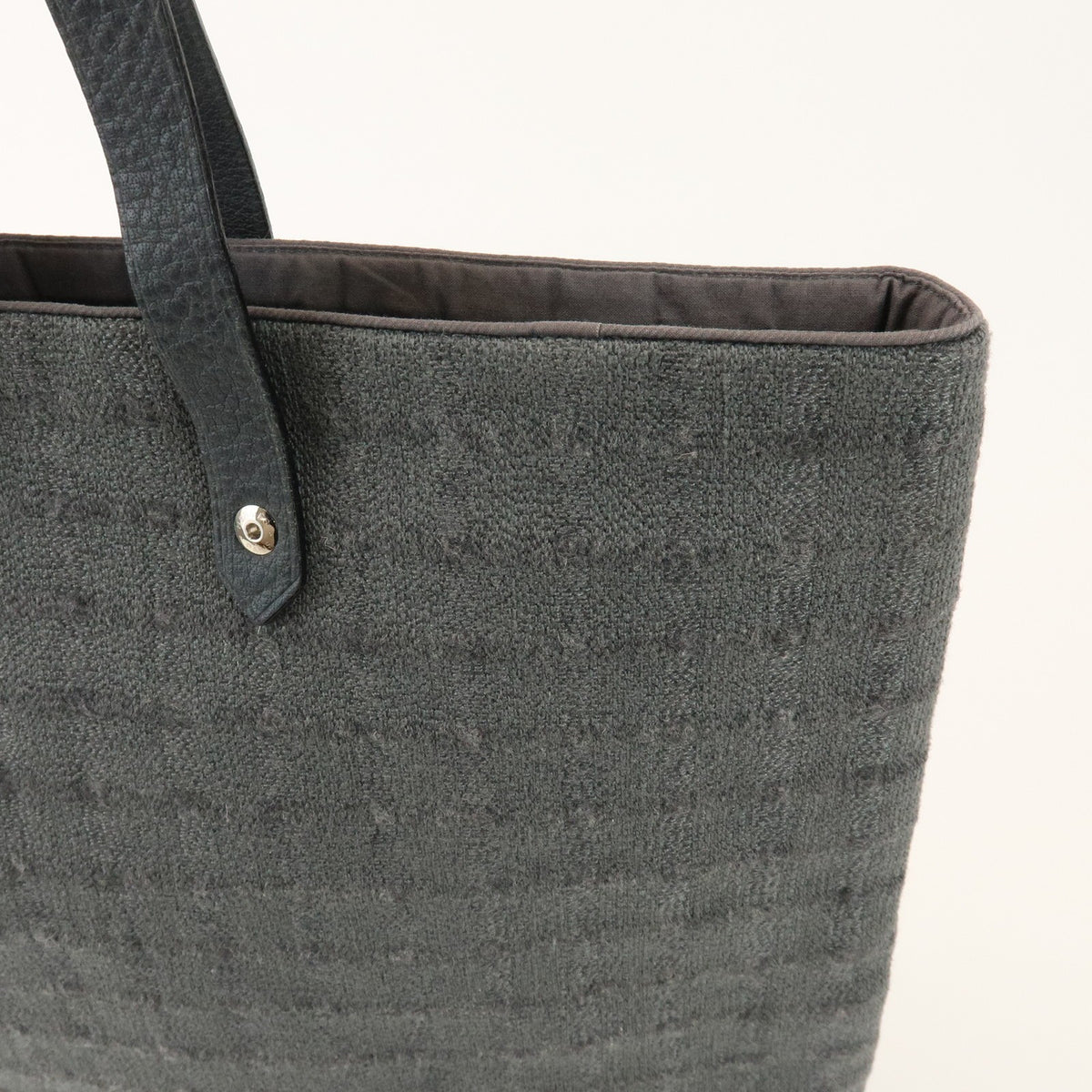 Hermes Ahmedabad Woven Leather and Canvas, Gray, Canvas, Tote Bag