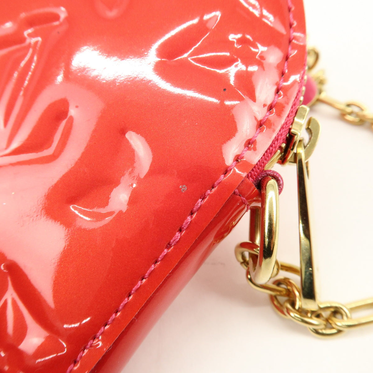 Louis Vuitton Heart Coin Purse Monogram Vernis, Pink, Patent Leather, Clutch