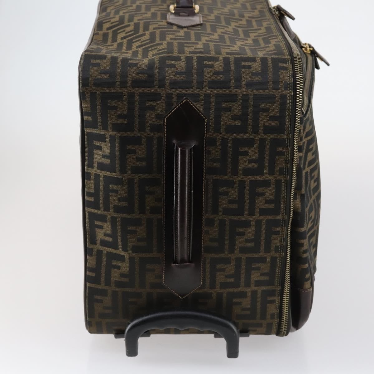 Fendi Vintage Rolling Suitcase Zucca Canvas, Brown, Canvas, Travel Bag