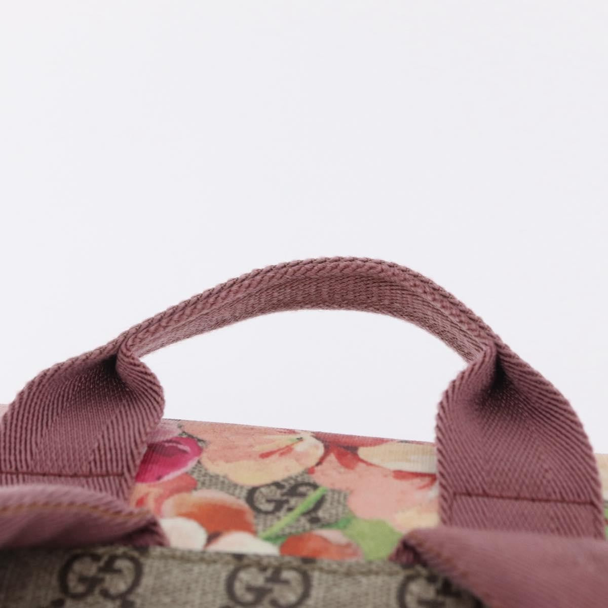 Gucci Buckle Blooms Print GG Coated Canvas, Beige, Canvas, Backpack