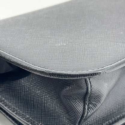 Prada Convertible Flap Clutch Saffiano Leather, Black, Leather, Clutch