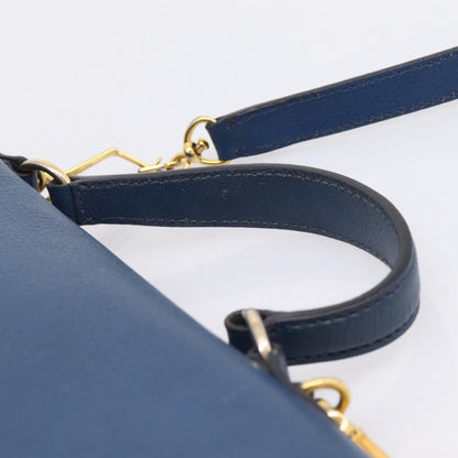 Miu Miu Madras Top Handle Leather, Navy, Leather, Handbag