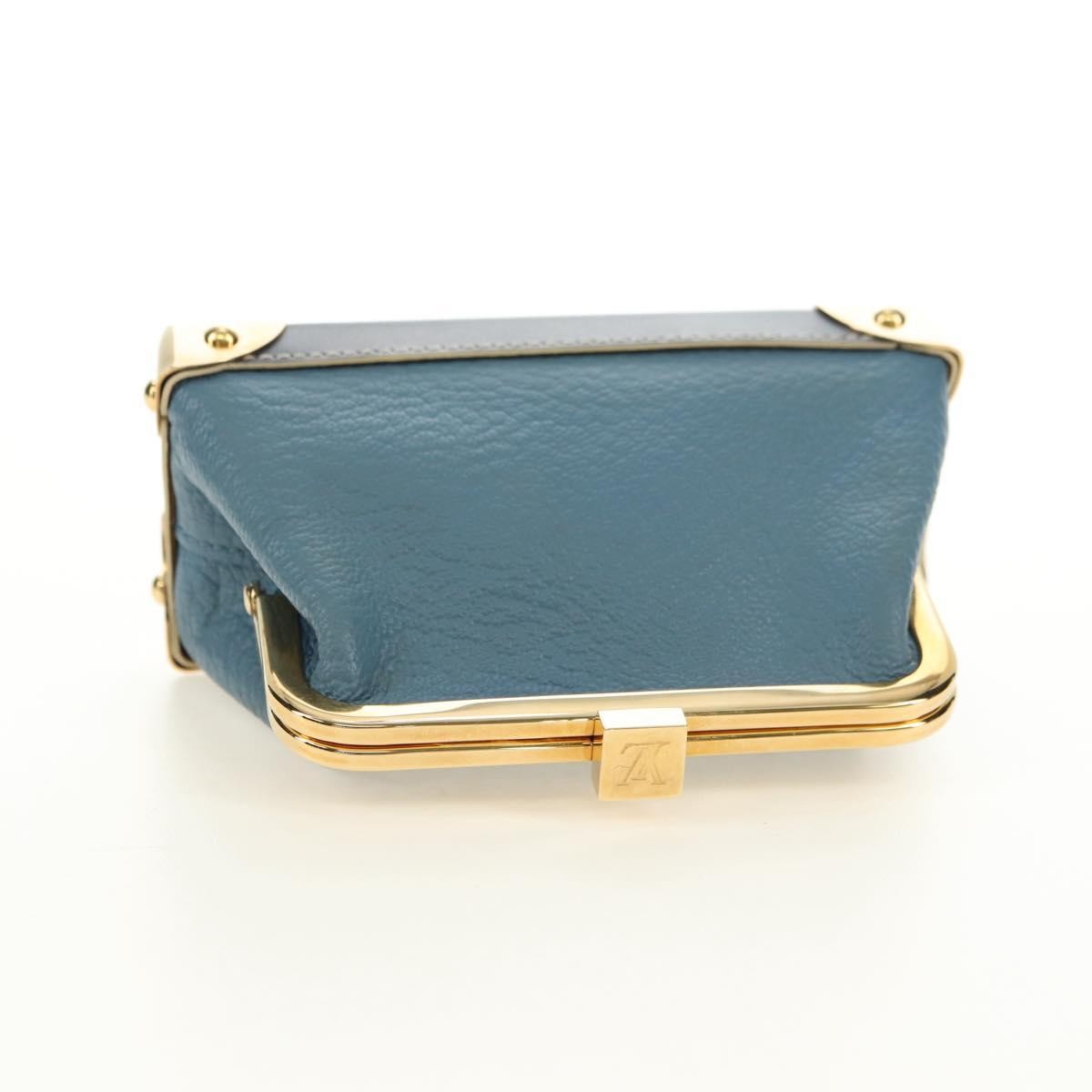 Louis Vuitton Porte-Monnaie Coin Purse Leather, Blue, Leather, Card Holder
