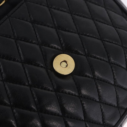 Bally Vintage Chain Quilted Leather, Black, Leather, Shoulder Bag