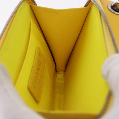 Chanel Pocket Box Camera Case Quilted Patent, Yellow, Patent Leather, Crossbody Bag