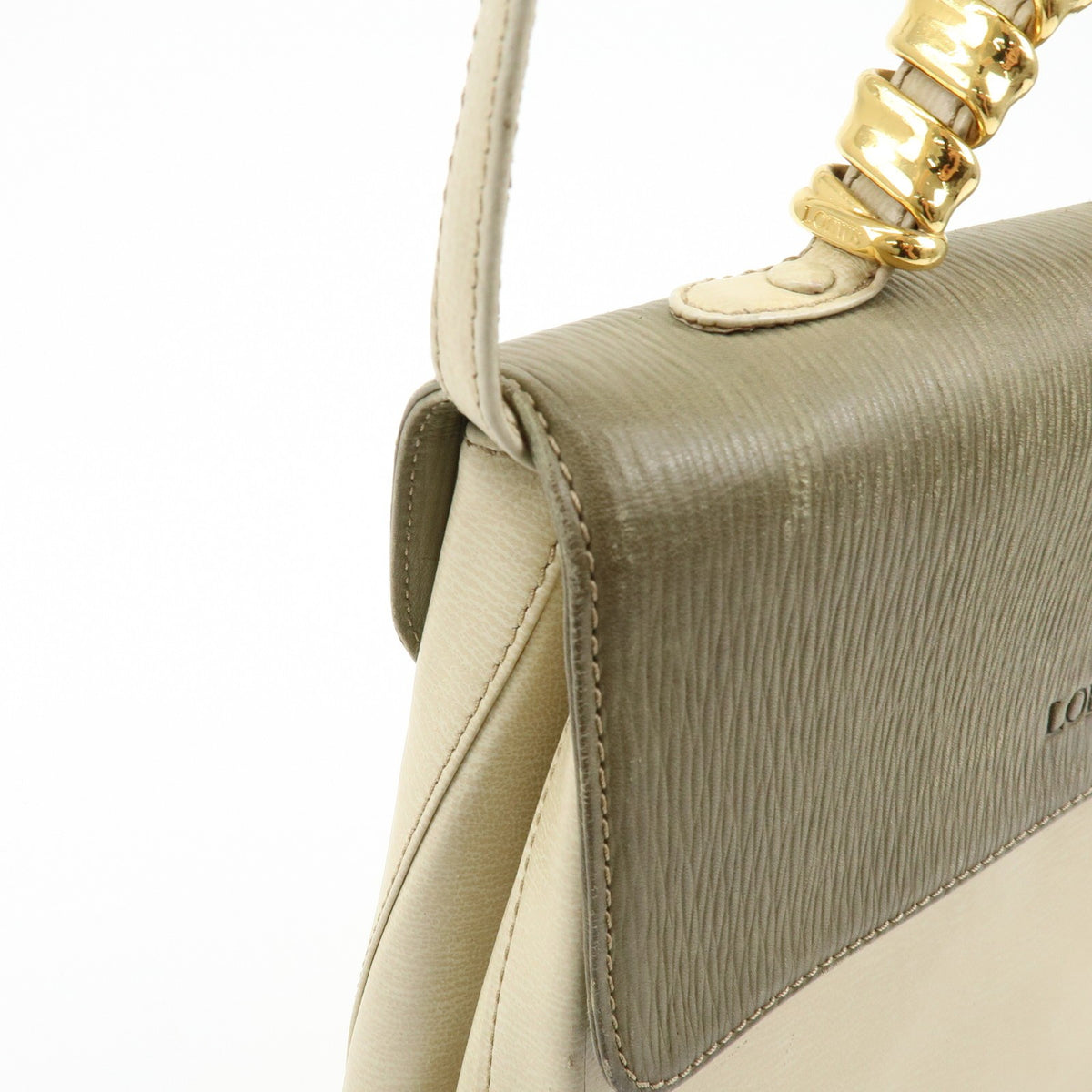 Loewe Vintage Velazquez Top Handle Leather, Beige, Leather, Handbag