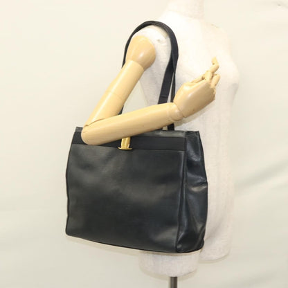 Salvatore Ferragamo Vintage Vara Bow Tote Lizard Embossed Leather, Navy, Leather, Tote Bag
