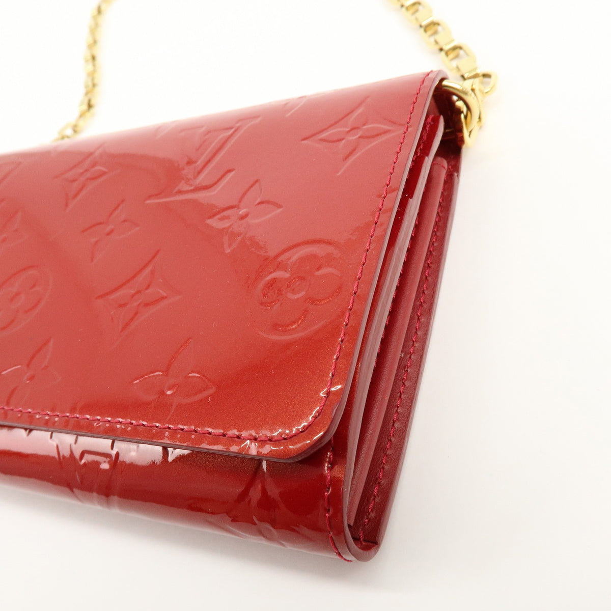 Louis Vuitton Chaine Monogram Vernis, Red, Patent Leather, Crossbody Bag