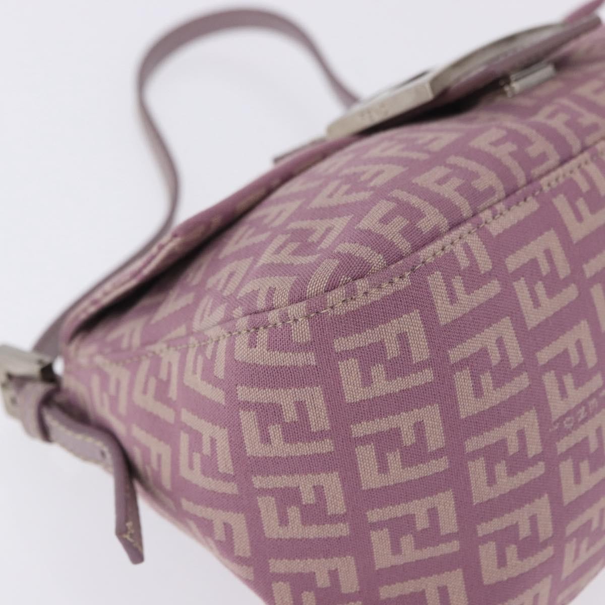 Fendi Baguette Zucchino Canvas, Purple, Canvas, Handbag