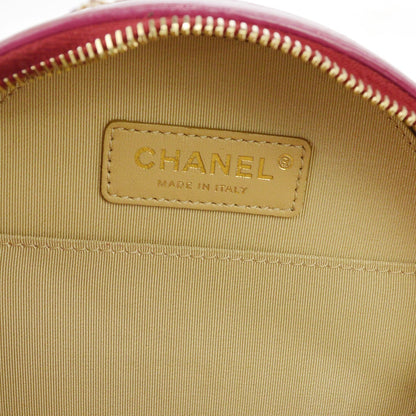 Chanel Round as Earth Glazed Calfskin, Red, Leather, Shoulder Bag