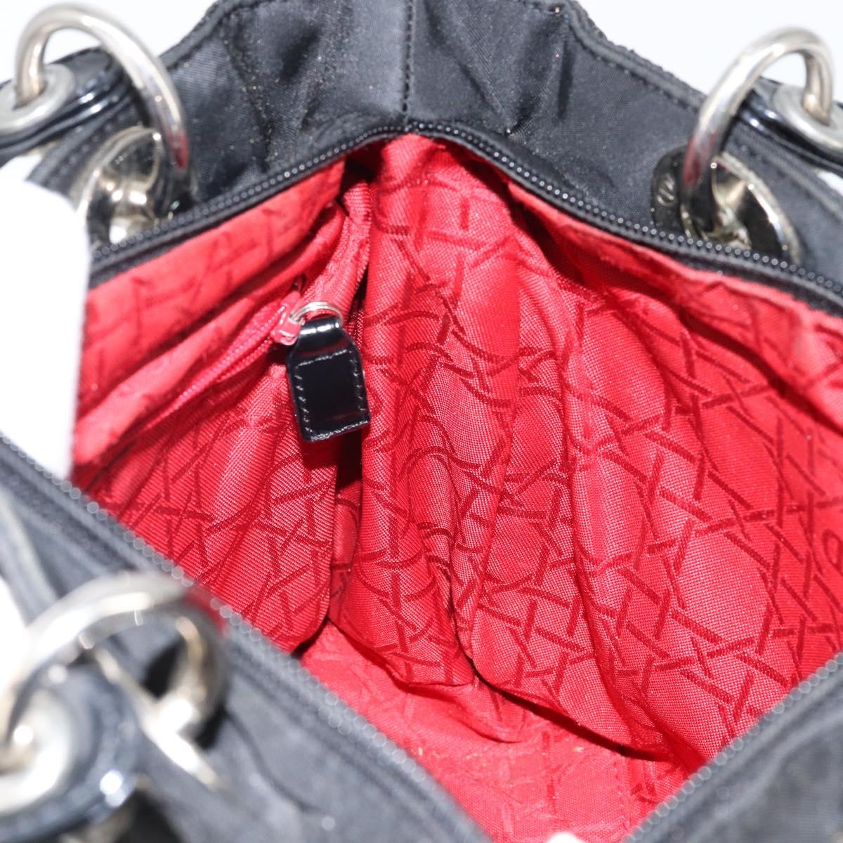 Christian Dior Vintage Lady Dior Bag Cannage Quilt Nylon, BLACK, NYLON, Handbag