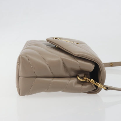 Saint Laurent Loulou Puffer Quilted Leather, Beige, Leather, Shoulder Bag
