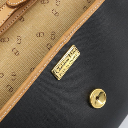 Christian Dior CD Shoulder bag Canvas and Leather, Black, Canvas, Shoulder Bag