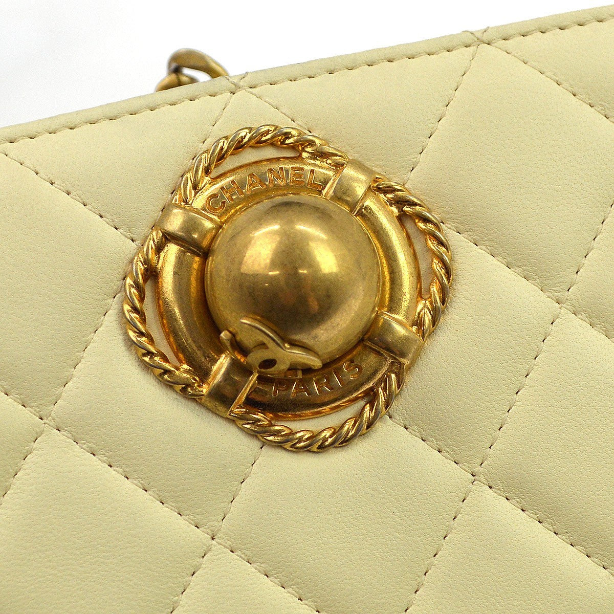 Chanel Evening By The Sea Lambskin, Beige, Leather, Clutch