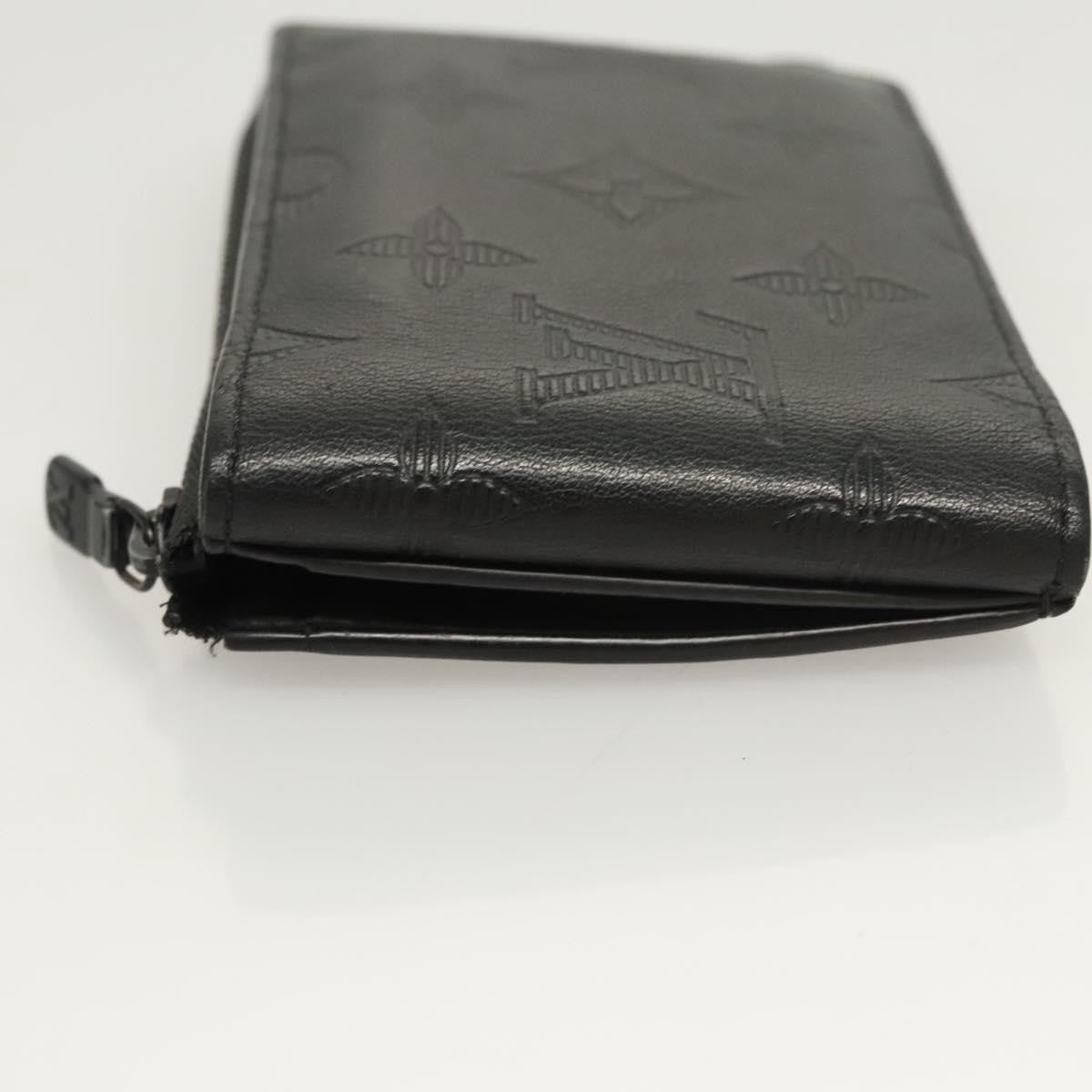 Louis Vuitton Hybrid Monogram Shadow Leather, Black, Leather, Wallet