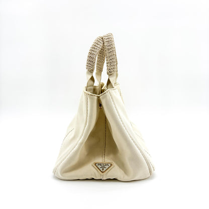 Prada Canapa Canvas, Beige, Canvas, Tote Bag