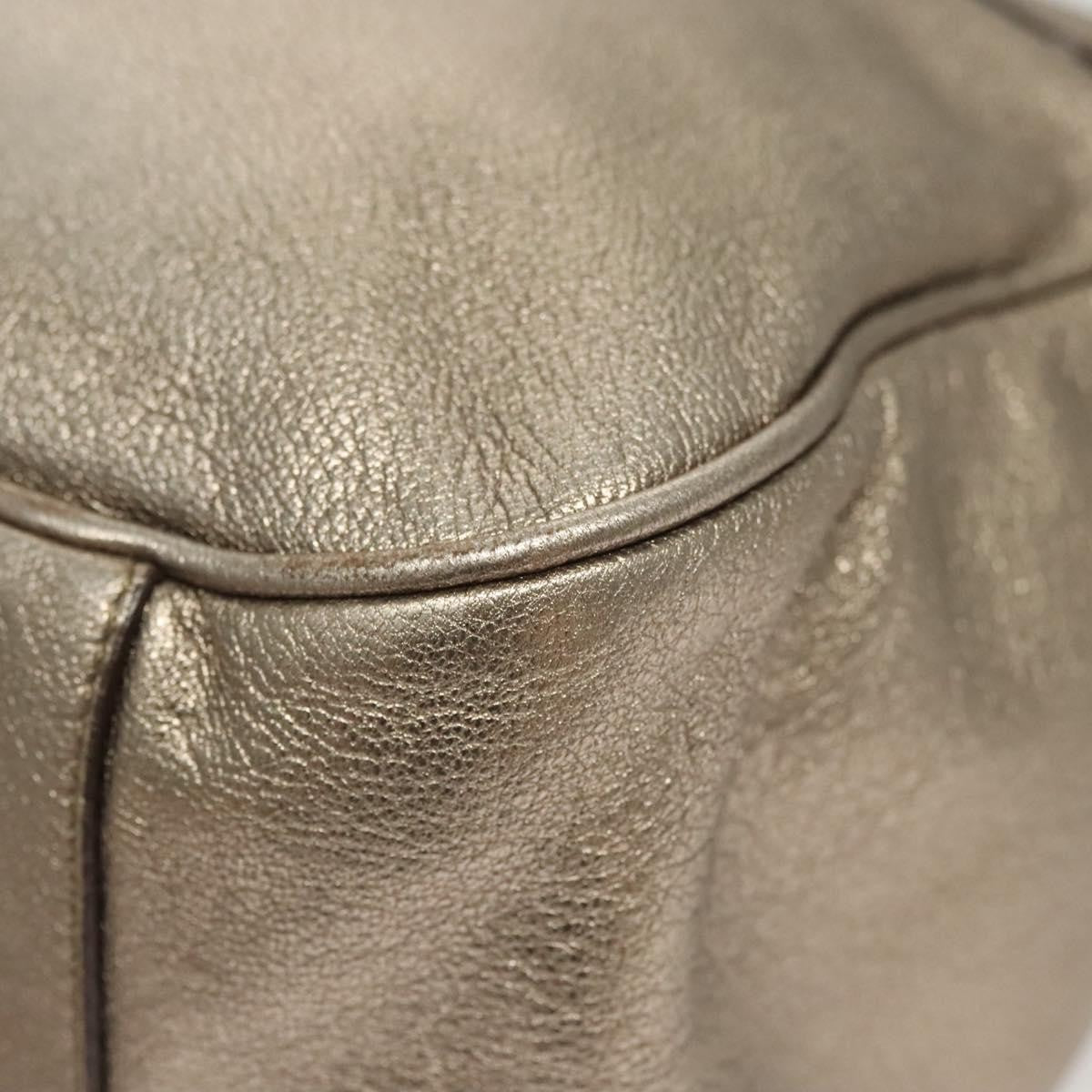 Salvatore Ferragamo Sofia Satchel Leather, Gold, Leather, Shoulder Bag
