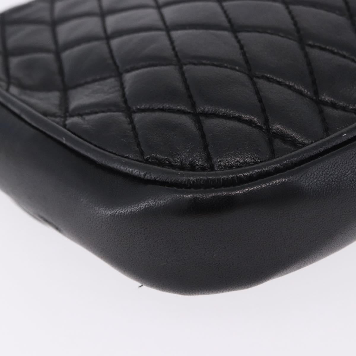 Bally Vintage Chain Quilted Leather, Black, Leather, Shoulder Bag