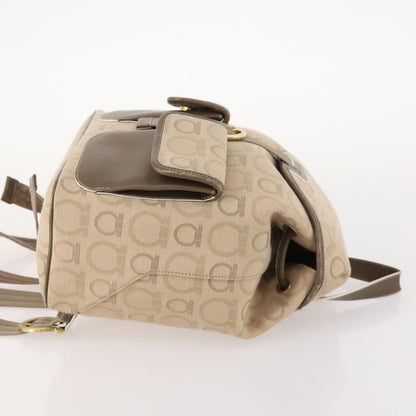 Salvatore Ferragamo Gancini Canvas, Beige, Canvas, Backpack