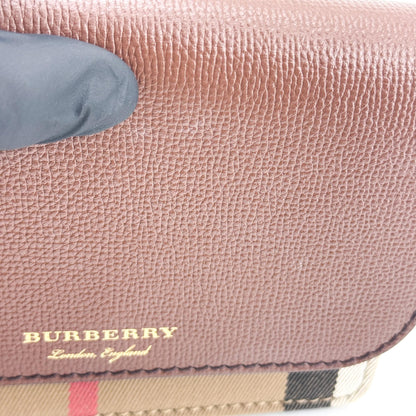 Burberry Folding Vintage Check Canvas and Leather, Brown, Leather, Wallet