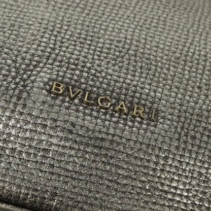 Bvlgari Leoni Top Handle Leather, Silver, Leather, Handbag