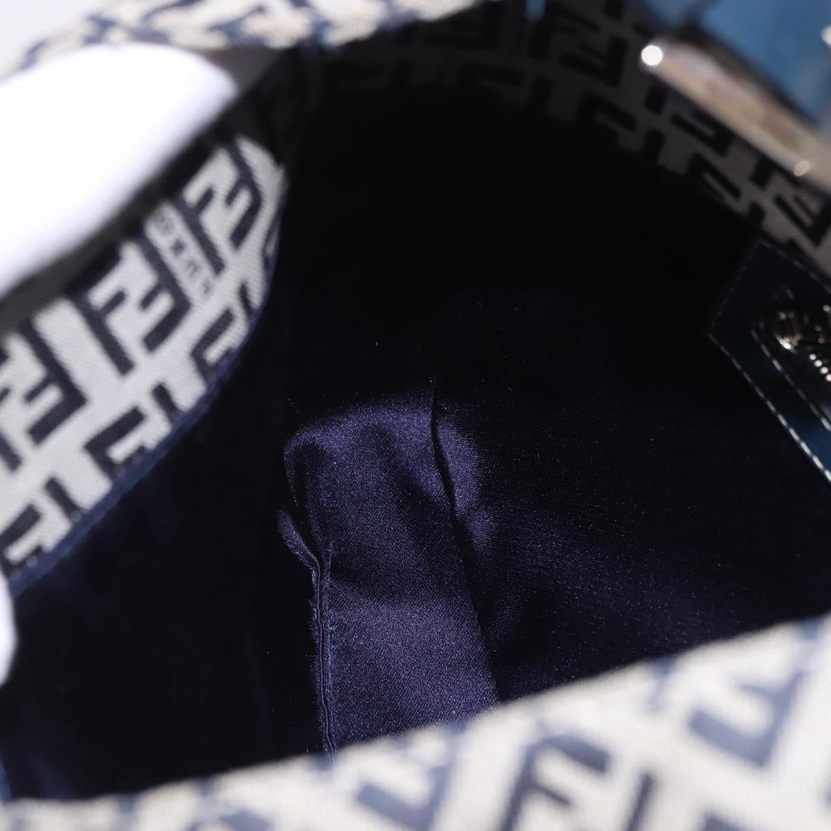 Fendi Buckle Strap Hobo Zucchino Canvas, Navy, Canvas, Shoulder Bag