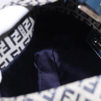 Fendi Buckle Strap Hobo Zucchino Canvas, Navy, Canvas, Shoulder Bag