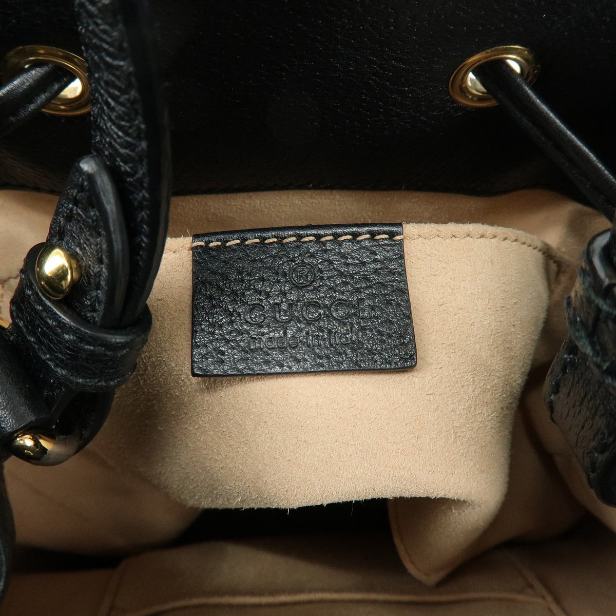Gucci Ophidia Bucket Leather, Black, Leather, Handbag