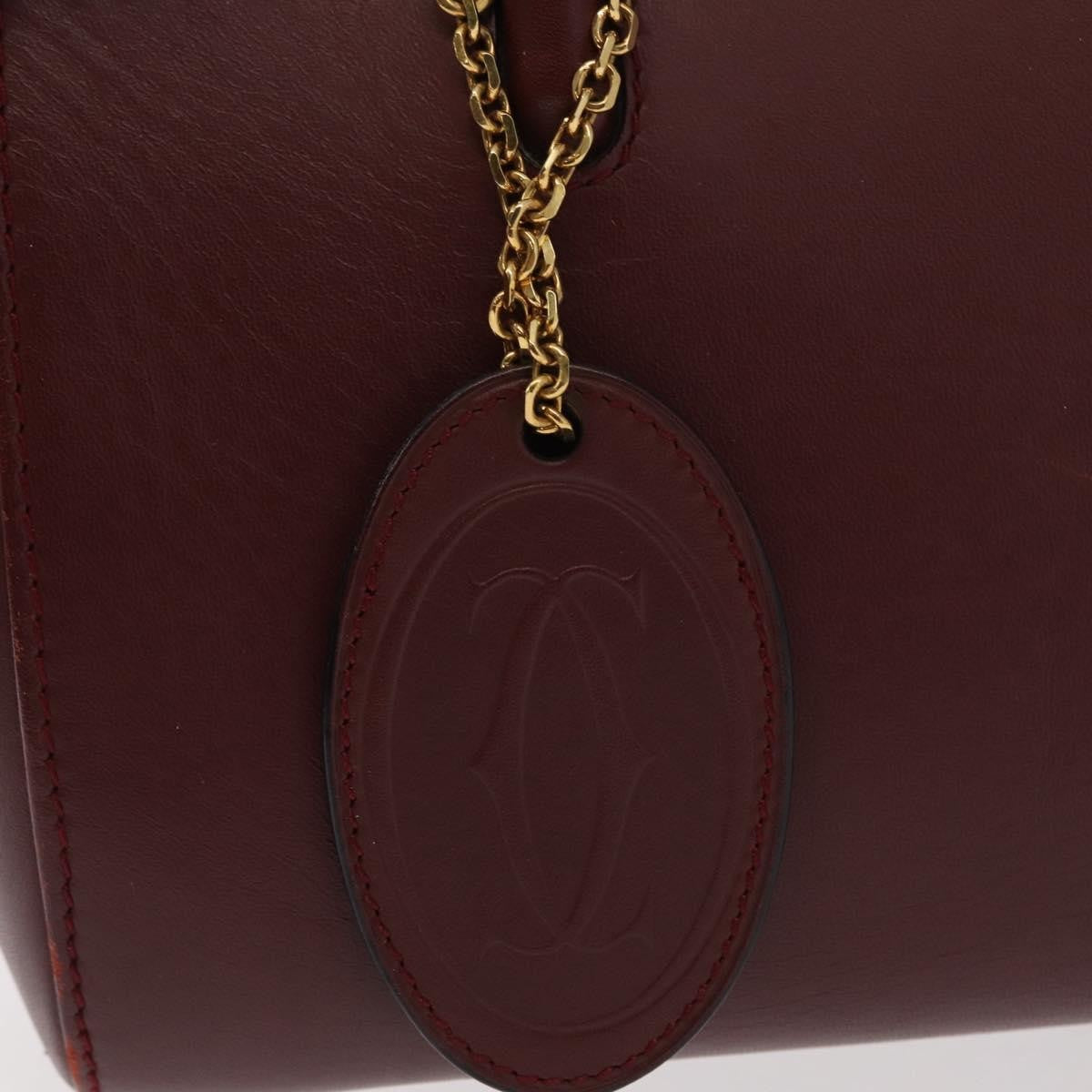 Cartier Must Line Leather, Burgundy, Leather, Handbag