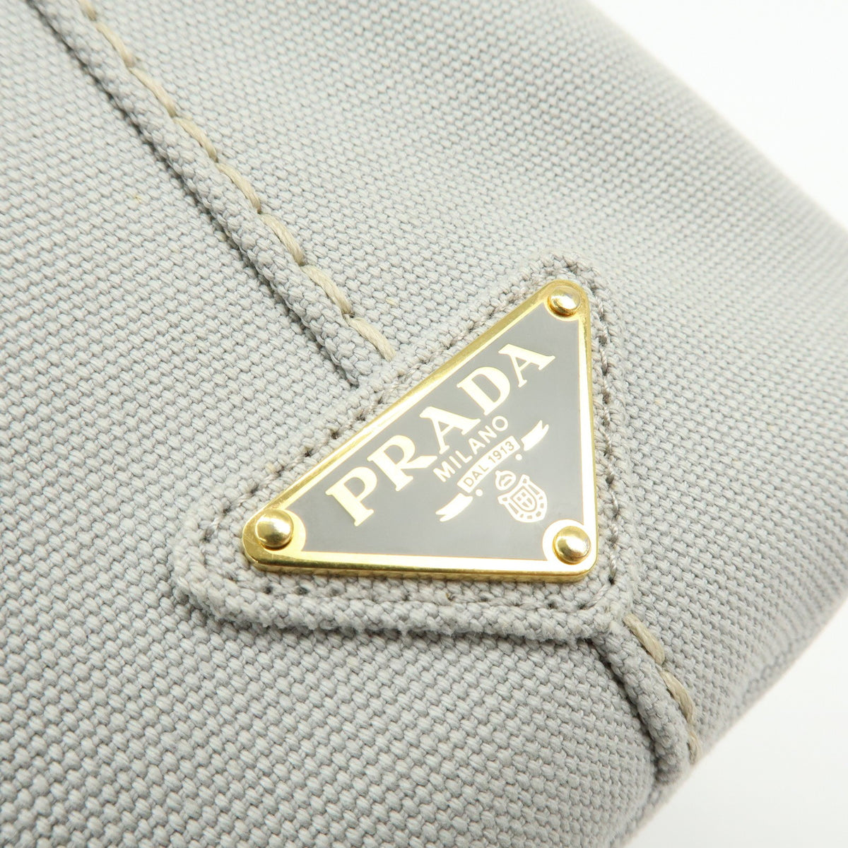 Prada Canapa Convertible Canvas, Gray, Canvas, Tote Bag