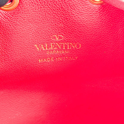 Valentino Garavani VLogo Drawstring Bucket Leather, Gold, Leather, Clutch
