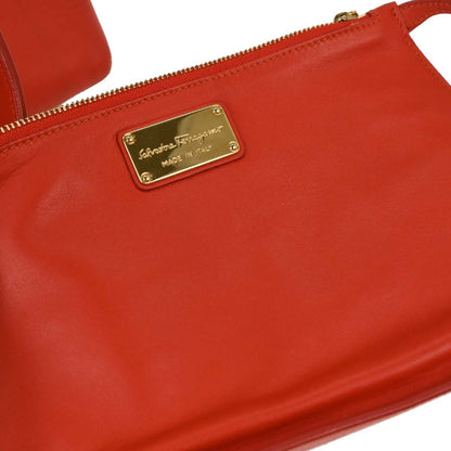 Salvatore Ferragamo Sookie Satchel Leather, Red, Leather, Handbag