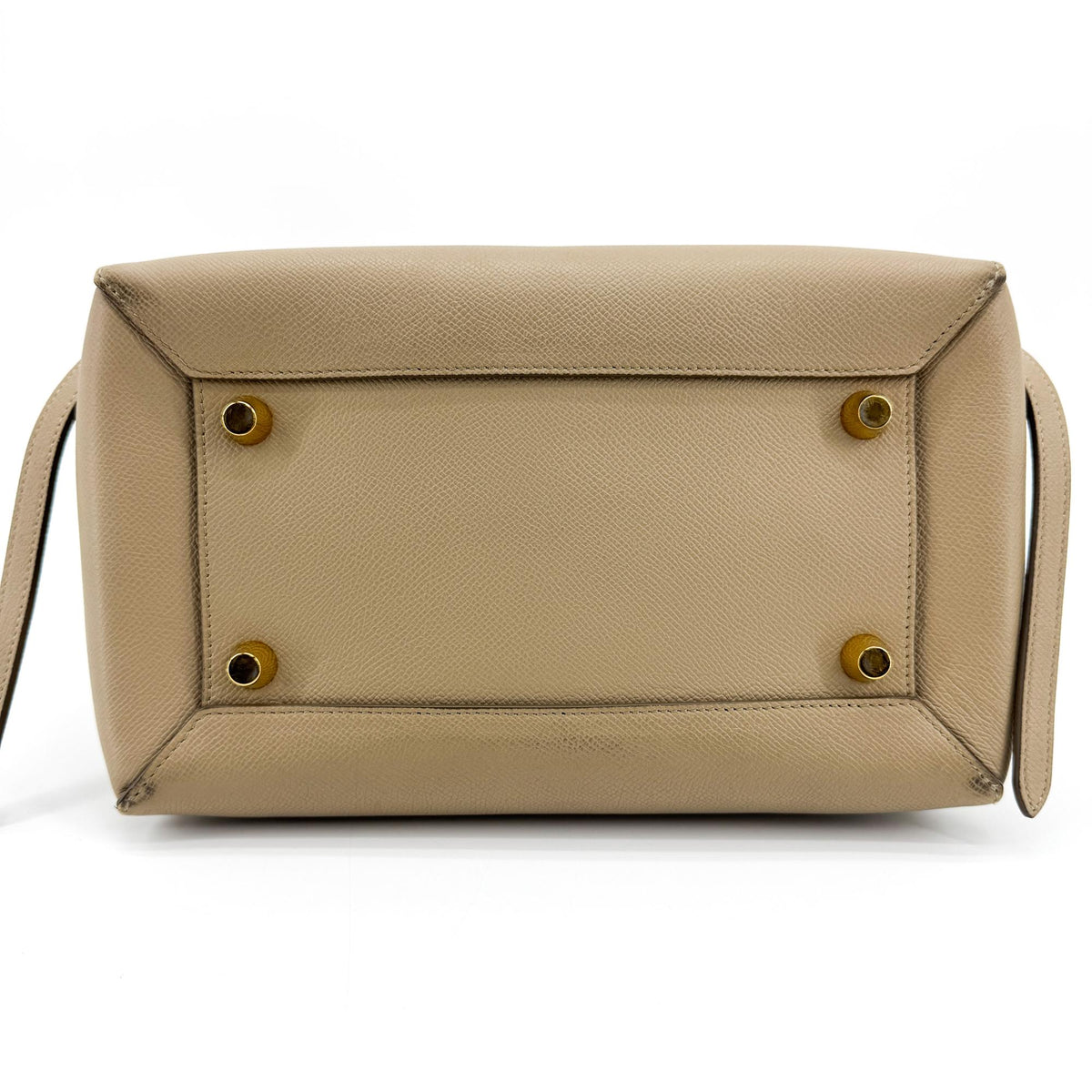 Celine Belt Calfskin, Beige, Leather, Handbag