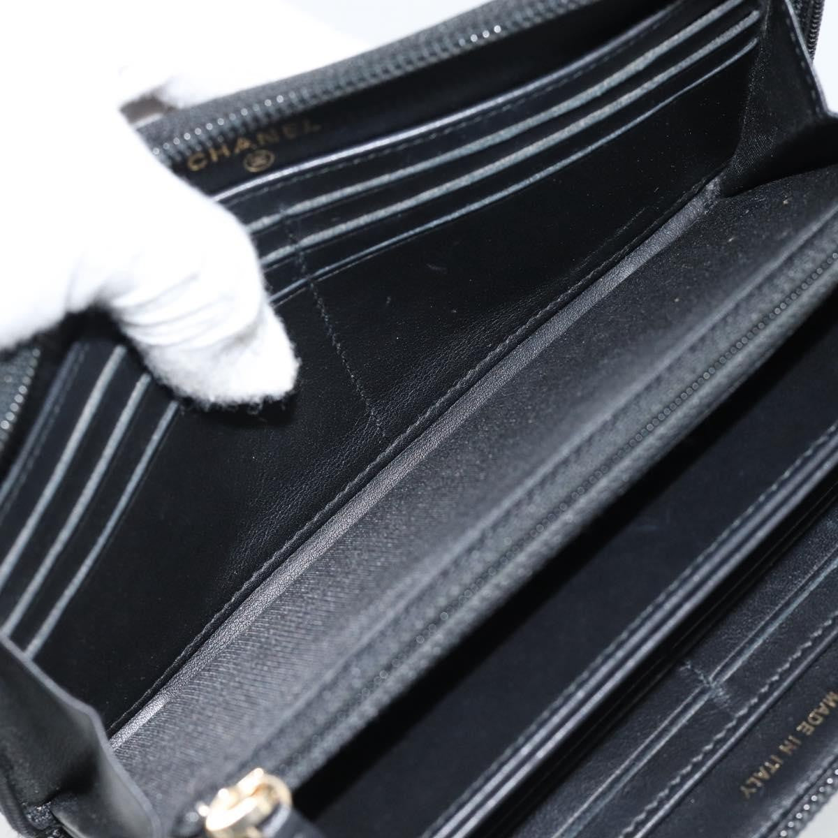 Chanel Boy Zip Around Organizer Quilted Lambskin, Black, Leather, Wallet