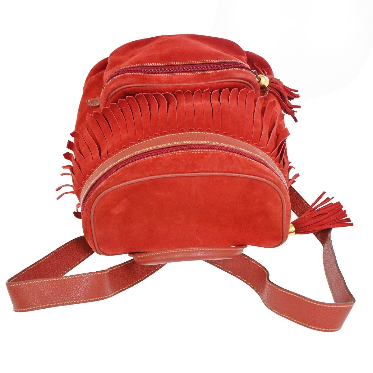 Gucci Vintage Backpack Suede, Red, Suede, Backpack